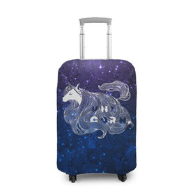 Чехол для чемодана 3D с принтом Мечтающий Единорог в Белгороде, 86% полиэфир, 14% спандекс | двустороннее нанесение принта, прорези для ручек и колес | animal | art | cute | horse | imagination | magic | unicorn | арт | белый | волшебство | воображение | единорог | лошадь | магия | милый | рисунок | синий | сиреневый | сказка | сказочный | фантастика | фиолетовый | фэнтези