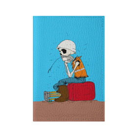 Обложка для паспорта матовая кожа с принтом Скелетон геодезист 3D в Белгороде, натуральная матовая кожа | размер 19,3 х 13,7 см; прозрачные пластиковые крепления | Тематика изображения на принте: surveyor | геодезист | геодезия | скелет | скелетон