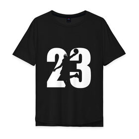 Мужская футболка хлопок Oversize с принтом LeBron James 23 в Белгороде, 100% хлопок | свободный крой, круглый ворот, “спинка” длиннее передней части | Тематика изображения на принте: 
