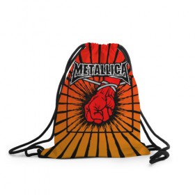 Рюкзак-мешок 3D с принтом Metallica в Белгороде, 100% полиэстер | плотность ткани — 200 г/м2, размер — 35 х 45 см; лямки — толстые шнурки, застежка на шнуровке, без карманов и подкладки | anger | fans | metall | metallica | st | альбом | альбома | группа | логотип | металл | металлика | обложка | фанат
