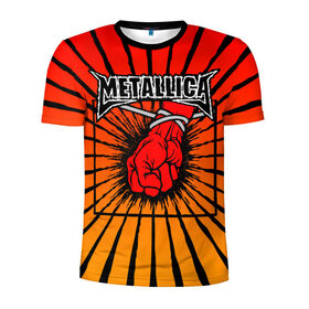 Мужская футболка 3D спортивная с принтом Metallica в Белгороде, 100% полиэстер с улучшенными характеристиками | приталенный силуэт, круглая горловина, широкие плечи, сужается к линии бедра | anger | fans | metall | metallica | st | альбом | альбома | группа | логотип | металл | металлика | обложка | фанат