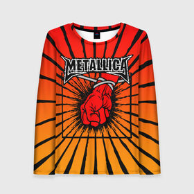 Женский лонгслив 3D с принтом Metallica в Белгороде, 100% полиэстер | длинные рукава, круглый вырез горловины, полуприлегающий силуэт | anger | fans | metall | metallica | st | альбом | альбома | группа | логотип | металл | металлика | обложка | фанат