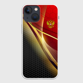 Чехол для iPhone 13 mini с принтом RUSSIA SPORT: Red and Black. в Белгороде,  |  | Тематика изображения на принте: abstract | design | geometry | hexagon | red and black | russia | sport | texture | абстракция | геометрия | герб | дизайн | патриот | патриотизм | россия | русский | соты | спорт | текстура | шестиугольники