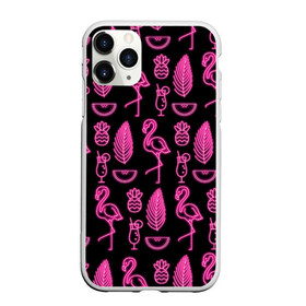 Чехол для iPhone 11 Pro матовый с принтом Светящийся фламинго в Белгороде, Силикон |  | африка | крылья | мода | прикольные | природа | птица | розовый | фламинго | цвет | яркие