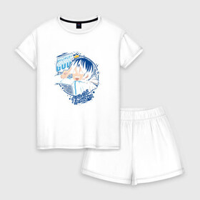 Женская пижама с шортиками хлопок с принтом Delivery God в Белгороде, 100% хлопок | футболка прямого кроя, шорты свободные с широкой мягкой резинкой | delivery god | noragami