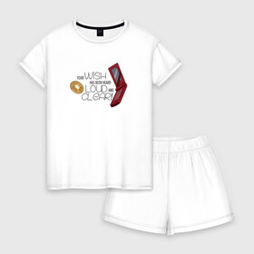 Женская пижама с шортиками хлопок с принтом Your Wish в Белгороде, 100% хлопок | футболка прямого кроя, шорты свободные с широкой мягкой резинкой | noragami | your wish | бездомный бог