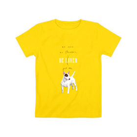 Детская футболка хлопок с принтом Бультерьер в Белгороде, 100% хлопок | круглый вырез горловины, полуприлегающий силуэт, длина до линии бедер | dog | бультерьер | собака | терьер