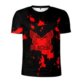 Мужская футболка 3D спортивная с принтом Placebo в Белгороде, 100% полиэстер с улучшенными характеристиками | приталенный силуэт, круглая горловина, широкие плечи, сужается к линии бедра | Тематика изображения на принте: 