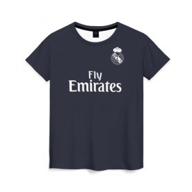 Женская футболка 3D с принтом Bale away 18-19 в Белгороде, 100% полиэфир ( синтетическое хлопкоподобное полотно) | прямой крой, круглый вырез горловины, длина до линии бедер | bale | champions | gareth | league | madrid | real | spain | бейл | гарет | испания | лига | мадрид | реал | чемпионов