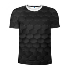 Мужская футболка 3D спортивная с принтом Соты в Белгороде, 100% полиэстер с улучшенными характеристиками | приталенный силуэт, круглая горловина, широкие плечи, сужается к линии бедра | 