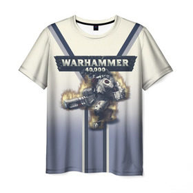 Мужская футболка 3D с принтом Warhammer 40000: Tau Empire в Белгороде, 100% полиэфир | прямой крой, круглый вырез горловины, длина до линии бедер | 40000 | game | rts | tau | warhammer | warhammer40000 | вархаммер | игры | тау