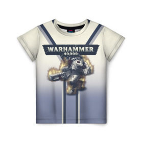 Детская футболка 3D с принтом Warhammer 40000: Tau Empire в Белгороде, 100% гипоаллергенный полиэфир | прямой крой, круглый вырез горловины, длина до линии бедер, чуть спущенное плечо, ткань немного тянется | 40000 | game | rts | tau | warhammer | warhammer40000 | вархаммер | игры | тау