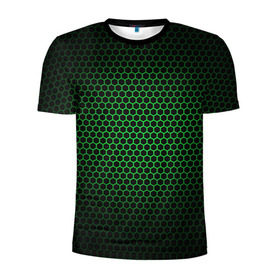 Мужская футболка 3D спортивная с принтом Металлическая сетка 1 в Белгороде, 100% полиэстер с улучшенными характеристиками | приталенный силуэт, круглая горловина, широкие плечи, сужается к линии бедра | Тематика изображения на принте: абстракция | геометрия | сетка | фигуры
