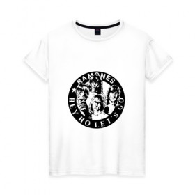 Женская футболка хлопок с принтом Ramones в Белгороде, 100% хлопок | прямой крой, круглый вырез горловины, длина до линии бедер, слегка спущенное плечо | группа | джонни | джоуи | ди ди томми | марки | панк | рамон | рамонес | рамоунз | рамоунс | рок | хард