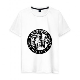 Мужская футболка хлопок с принтом Ramones в Белгороде, 100% хлопок | прямой крой, круглый вырез горловины, длина до линии бедер, слегка спущенное плечо. | группа | джонни | джоуи | ди ди томми | марки | панк | рамон | рамонес | рамоунз | рамоунс | рок | хард