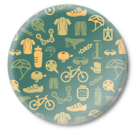 Значок с принтом Велосипед Текстура в Белгороде,  металл | круглая форма, металлическая застежка в виде булавки | байк | велик | вело | велосипед | велосипеды | велоспорт | с велосипедом | спорт