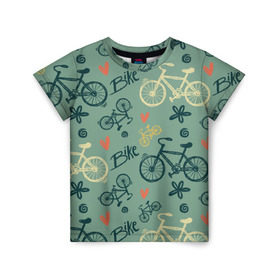 Детская футболка 3D с принтом Велосипед Текстура в Белгороде, 100% гипоаллергенный полиэфир | прямой крой, круглый вырез горловины, длина до линии бедер, чуть спущенное плечо, ткань немного тянется | Тематика изображения на принте: байк | велик | вело | велосипед | велосипеды | велоспорт | с велосипедом | спорт