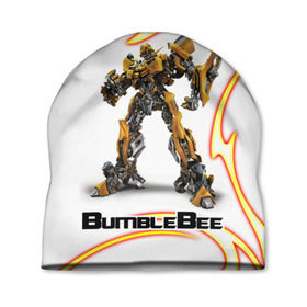 Шапка 3D с принтом Bumblebee в Белгороде, 100% полиэстер | универсальный размер, печать по всей поверхности изделия | Тематика изображения на принте: bumblebee | бамблби | герой | камаро | прайм | трансформеры | фильм | шевроле