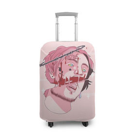 Чехол для чемодана 3D с принтом Lil Peep (1) в Белгороде, 86% полиэфир, 14% спандекс | двустороннее нанесение принта, прорези для ручек и колес | baby | benz truck | cry | cry baby | lil | lil peep | peep | лил | лил пип | пип