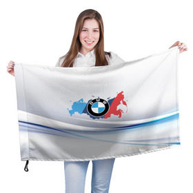 Флаг 3D с принтом BMW BRAND SPORT в Белгороде, 100% полиэстер | плотность ткани — 95 г/м2, размер — 67 х 109 см. Принт наносится с одной стороны | 