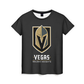 Женская футболка 3D с принтом Vegas Golden Knights в Белгороде, 100% полиэфир ( синтетическое хлопкоподобное полотно) | прямой крой, круглый вырез горловины, длина до линии бедер | 