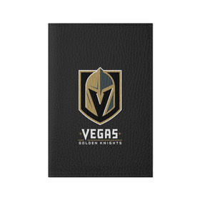 Обложка для паспорта матовая кожа с принтом Vegas Golden Knights в Белгороде, натуральная матовая кожа | размер 19,3 х 13,7 см; прозрачные пластиковые крепления | Тематика изображения на принте: 