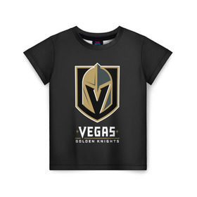 Детская футболка 3D с принтом Vegas Golden Knights в Белгороде, 100% гипоаллергенный полиэфир | прямой крой, круглый вырез горловины, длина до линии бедер, чуть спущенное плечо, ткань немного тянется | Тематика изображения на принте: 