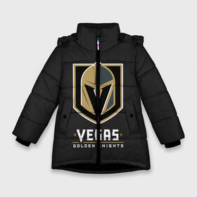 Зимняя куртка для девочек 3D с принтом Vegas Golden Knights в Белгороде, ткань верха — 100% полиэстер; подклад — 100% полиэстер, утеплитель — 100% полиэстер. | длина ниже бедра, удлиненная спинка, воротник стойка и отстегивающийся капюшон. Есть боковые карманы с листочкой на кнопках, утяжки по низу изделия и внутренний карман на молнии. 

Предусмотрены светоотражающий принт на спинке, радужный светоотражающий элемент на пуллере молнии и на резинке для утяжки. | 