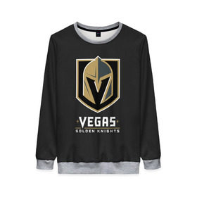 Женский свитшот 3D с принтом Vegas Golden Knights в Белгороде, 100% полиэстер с мягким внутренним слоем | круглый вырез горловины, мягкая резинка на манжетах и поясе, свободная посадка по фигуре | 