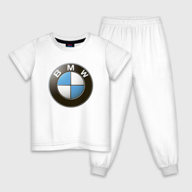 Детская пижама хлопок с принтом BMW в Белгороде, 100% хлопок |  брюки и футболка прямого кроя, без карманов, на брюках мягкая резинка на поясе и по низу штанин
 | bmw | logo | бмв | логотип бмв