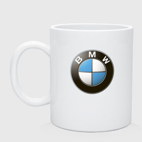 Кружка с принтом BMW в Белгороде, керамика | объем — 330 мл, диаметр — 80 мм. Принт наносится на бока кружки, можно сделать два разных изображения | bmw | logo | бмв | логотип бмв
