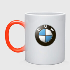 Кружка хамелеон с принтом BMW в Белгороде, керамика | меняет цвет при нагревании, емкость 330 мл | bmw | logo | бмв | логотип бмв
