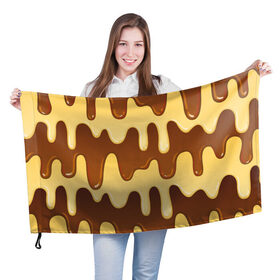 Флаг 3D с принтом Тающий Шоколад в Белгороде, 100% полиэстер | плотность ткани — 95 г/м2, размер — 67 х 109 см. Принт наносится с одной стороны | 