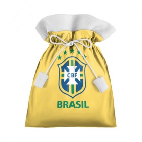 Подарочный 3D мешок с принтом Сборная Бразилии в Белгороде, 100% полиэстер | Размер: 29*39 см | сборная бразилии | футбол