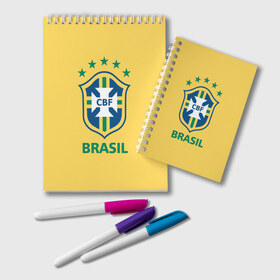 Блокнот с принтом Сборная Бразилии в Белгороде, 100% бумага | 48 листов, плотность листов — 60 г/м2, плотность картонной обложки — 250 г/м2. Листы скреплены удобной пружинной спиралью. Цвет линий — светло-серый
 | сборная бразилии | футбол
