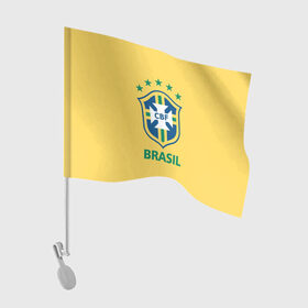 Флаг для автомобиля с принтом Сборная Бразилии в Белгороде, 100% полиэстер | Размер: 30*21 см | сборная бразилии | футбол