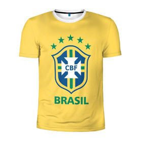Мужская футболка 3D спортивная с принтом Сборная Бразилии в Белгороде, 100% полиэстер с улучшенными характеристиками | приталенный силуэт, круглая горловина, широкие плечи, сужается к линии бедра | сборная бразилии | футбол