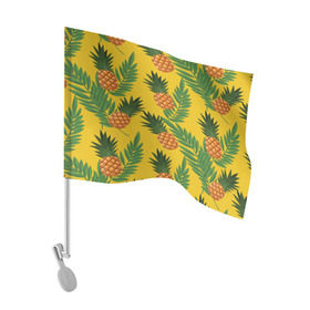 Флаг для автомобиля с принтом Ананасы в Белгороде, 100% полиэстер | Размер: 30*21 см | fashion | leaf | листья | мода | море | отдых | природа | тропики