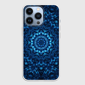 Чехол для iPhone 13 Pro с принтом Космическая мандала в Белгороде,  |  | circle | flower | mandala | ornament | абстракт | вселенная | геометрия | голубая | жизнь | звезды | комета | космос | огни | орнамент | паттерн | синяя | узоры | цвет | цветок | яркая