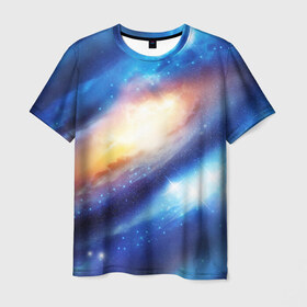 Мужская футболка 3D с принтом Космос в Белгороде, 100% полиэфир | прямой крой, круглый вырез горловины, длина до линии бедер | abstraction | cosmos | nebula | space | star | universe | абстракция | вселенная | звезды | космос | мир | планеты