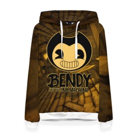 Женская толстовка 3D с принтом Bendy and the ink machine (33) в Белгороде, 100% полиэстер  | двухслойный капюшон со шнурком для регулировки, мягкие манжеты на рукавах и по низу толстовки, спереди карман-кенгуру с мягким внутренним слоем. | bendy | bendy and the ink machine | бенди | бенди и чернильная машина