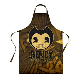 Фартук 3D с принтом Bendy and the ink machine (33) в Белгороде, 100% полиэстер | общий размер — 65 х 85 см, ширина нагрудника — 26 см, горловина — 53 см, длина завязок — 54 см, общий обхват в поясе — 173 см. Принт на завязках и на горловине наносится с двух сторон, на основной части фартука — только с внешней стороны | bendy | bendy and the ink machine | бенди | бенди и чернильная машина