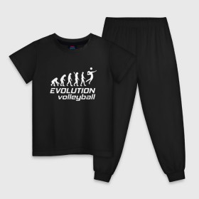 Детская пижама хлопок с принтом Evoluon volleyball в Белгороде, 100% хлопок |  брюки и футболка прямого кроя, без карманов, на брюках мягкая резинка на поясе и по низу штанин
 | evoluon | volleyball |  эволюция | волейбол