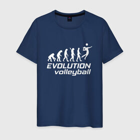 Мужская футболка хлопок с принтом Evoluon volleyball в Белгороде, 100% хлопок | прямой крой, круглый вырез горловины, длина до линии бедер, слегка спущенное плечо. | evoluon | volleyball |  эволюция | волейбол
