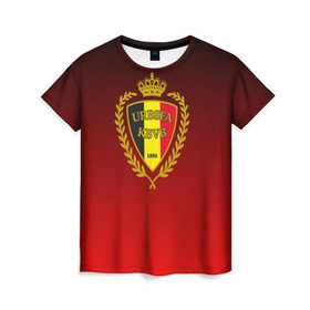 Женская футболка 3D с принтом Сборная Бельгии в Белгороде, 100% полиэфир ( синтетическое хлопкоподобное полотно) | прямой крой, круглый вырез горловины, длина до линии бедер | сборная бельгии | футбол  | чемпионат мира