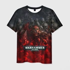 Мужская футболка 3D с принтом Warhammer 40000: Dawn Of War в Белгороде, 100% полиэфир | прямой крой, круглый вырез горловины, длина до линии бедер | relic entertainment | warhammer 40000: dawn of war | черепа