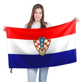 Флаг 3D с принтом Сборная Хорватии флаг в Белгороде, 100% полиэстер | плотность ткани — 95 г/м2, размер — 67 х 109 см. Принт наносится с одной стороны | европы | хорватия | чемпионат мира | чм