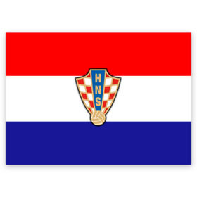 Поздравительная открытка с принтом Сборная Хорватии флаг в Белгороде, 100% бумага | плотность бумаги 280 г/м2, матовая, на обратной стороне линовка и место для марки
 | европы | хорватия | чемпионат мира | чм