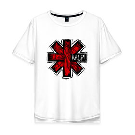 Мужская футболка хлопок Oversize с принтом Red Hot Chili Peppers в Белгороде, 100% хлопок | свободный крой, круглый ворот, “спинка” длиннее передней части | red hot chili peppers | rhcp | перцы | ред хот чили пепперс | рхчп | рэд