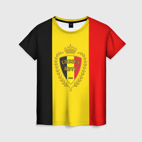 Женская футболка 3D с принтом Сборная Бельгии флаг в Белгороде, 100% полиэфир ( синтетическое хлопкоподобное полотно) | прямой крой, круглый вырез горловины, длина до линии бедер | бельгия | европы | мира | чемпионат | чм